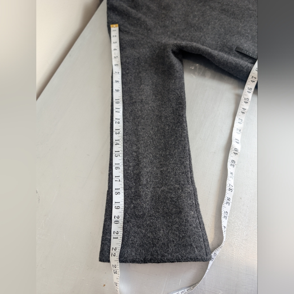 Lina Baday 100% wool Gray Open Front Jacket Quiet Luxury Dark Academia Office 10 - Picture 8 of 9